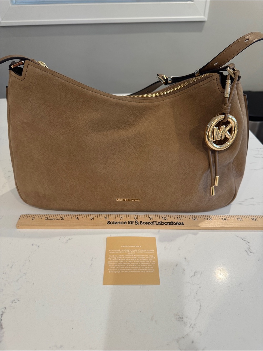 Michael Kors Tan Nubuck Shoulder Hobo Bag